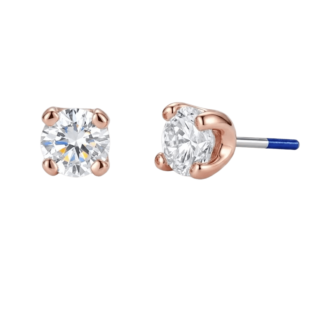 4 Prong Gem - 18K Lab Diamond Threadless/Threaded End - piercing - zone.com
