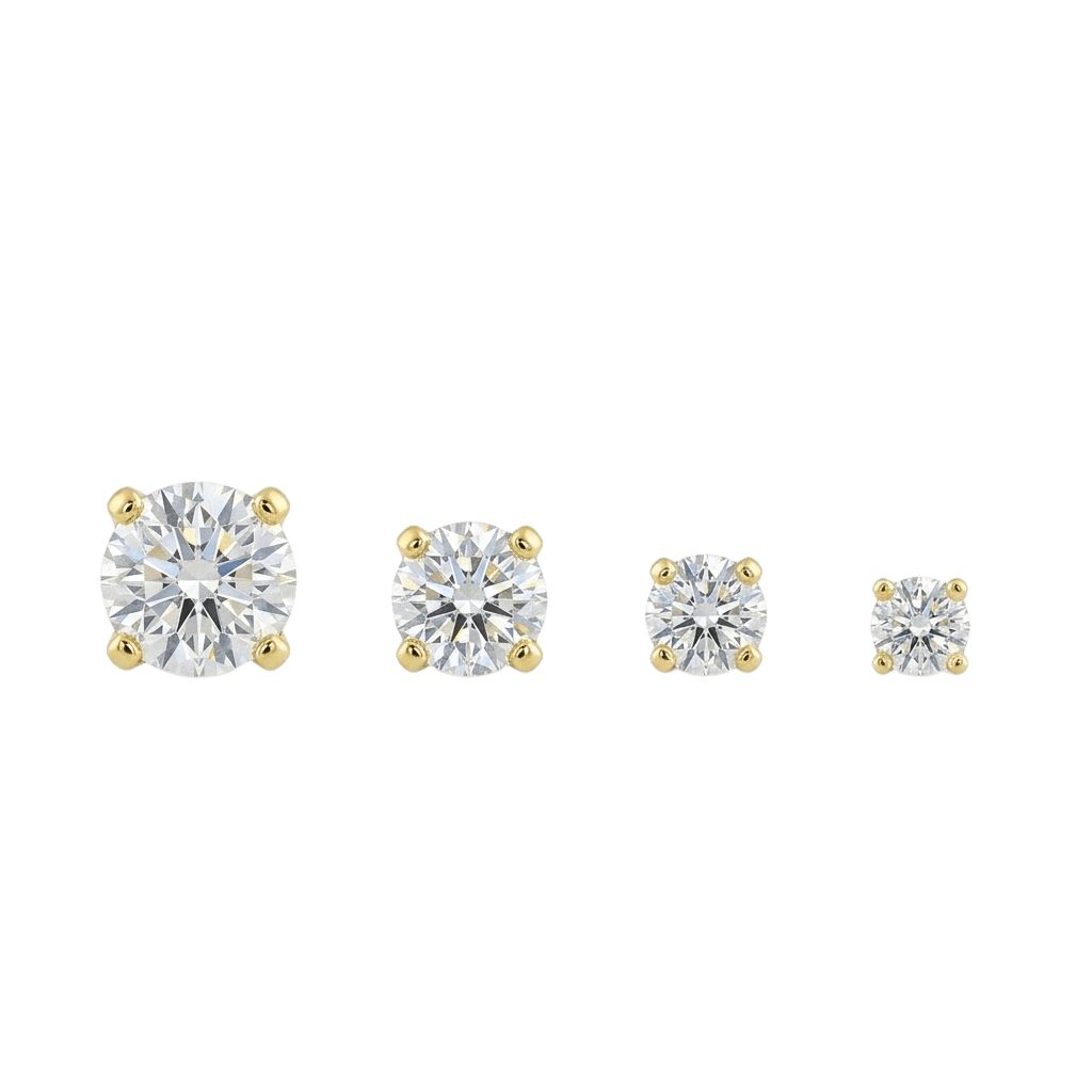 4 Prong Gem - 18K Yellow Gold Threadless/Threaded End - piercing - zone.com
