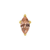 4 Prong Marquise – 14K/18K Gold Marquise Threadless End - piercing - zone.com