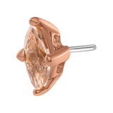 4 Prong Marquise – 14K/18K Gold Marquise Threadless End - piercing - zone.com