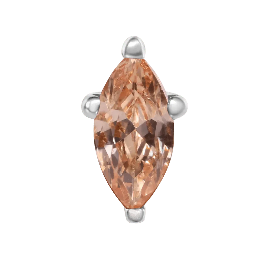 4 Prong Marquise – 14K/18K Gold Marquise Threadless End - piercing - zone.com