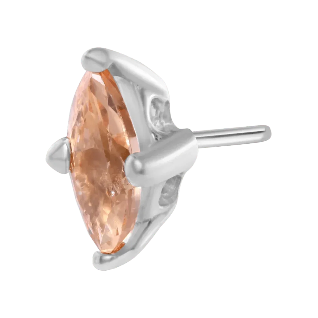 4 Prong Marquise – 14K/18K Gold Marquise Threadless End - piercing - zone.com