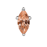 4 Prong Marquise – 14K Gold Threadless/Threaded End - piercing-zone.com