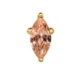 4 Prong Marquise – 14K Gold Threadless/Threaded End - piercing-zone.com
