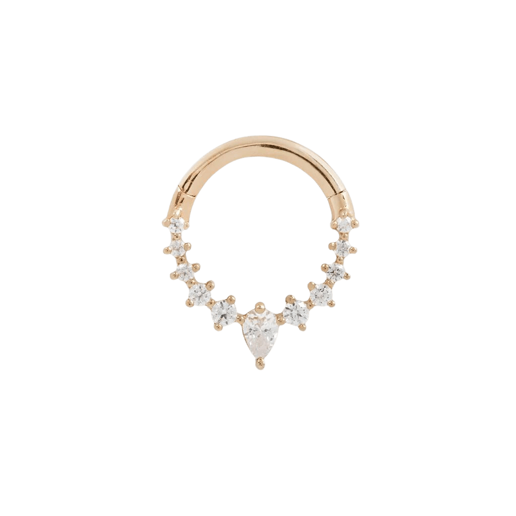 ATHENA - SWAROVSKI CZ - GOLD CLICKER piercing-zone.com