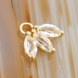 Moet – White Topaz Marquise Trio Charm – 14K Gold