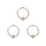 TINSLEY - CZ + WHITE SAPPHIRE - SOLID 14KT GOLD CLICKER piercing-zone.com