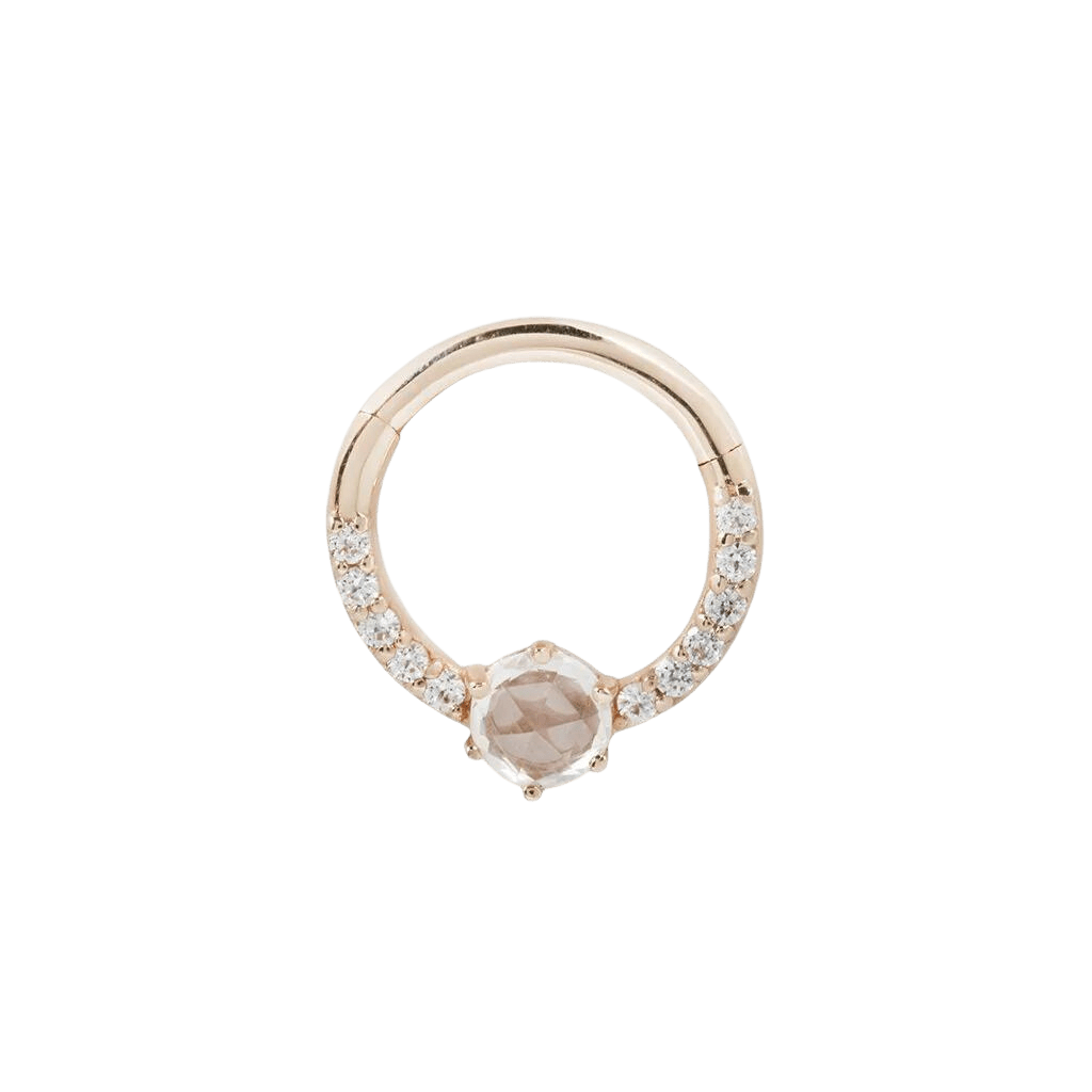 TINSLEY - CZ + WHITE SAPPHIRE - SOLID 14KT GOLD CLICKER piercing-zone.com