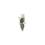 VISIONARY - MOSS AGATE + WHITE TOPAZ - THREADLESS END piercing-zone.com