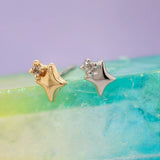 Star Stuff – 14K Gold Diamond Star Threadless End