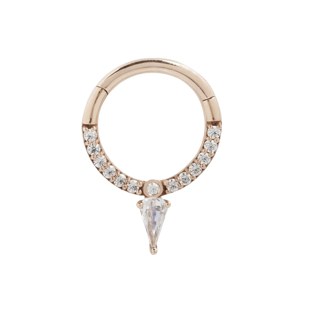 DOWN LIKE THAT - CZ - SOLID 14KT GOLD CLICKER piercing-zone.com