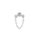 HALSTON - GREY DIAMOND + WHITE SAPPHIRE + CHAIN - THREADLESS END piercing-zone.com