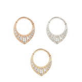 PRISM - CZ - SOLID 14KT GOLD CLICKER piercing-zone.com