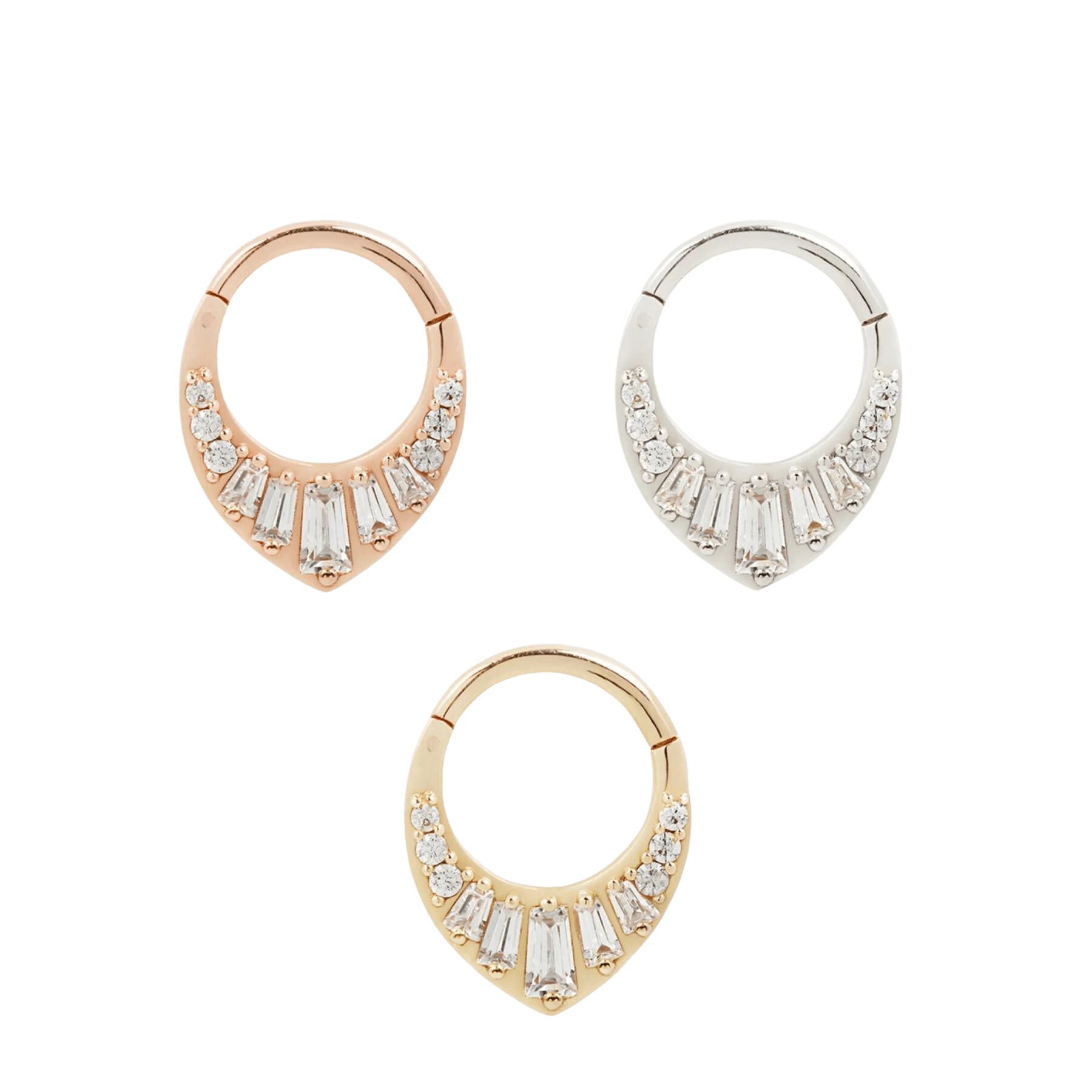 PRISM - CZ - SOLID 14KT GOLD CLICKER piercing-zone.com