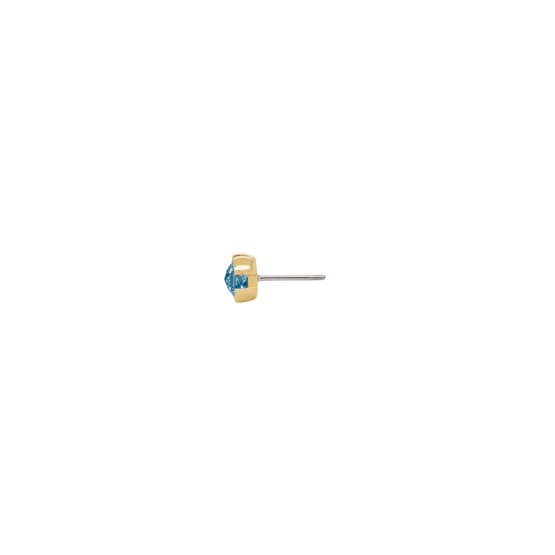Peekaboo – 14K Gold Sandblasted London Blue Topaz Threadless End