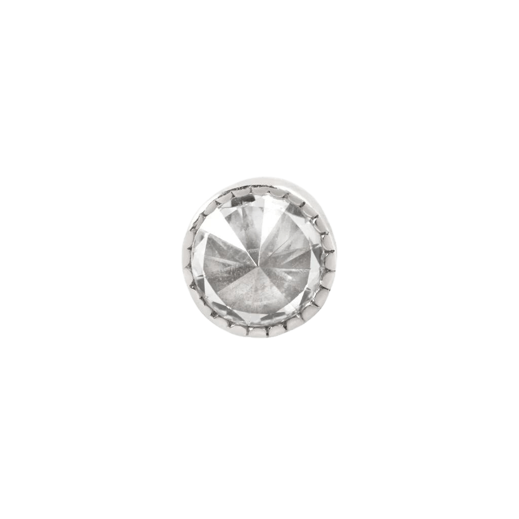 MILGRAIN REVERSE SET CZ - THREADLESS END piercing-zone.com