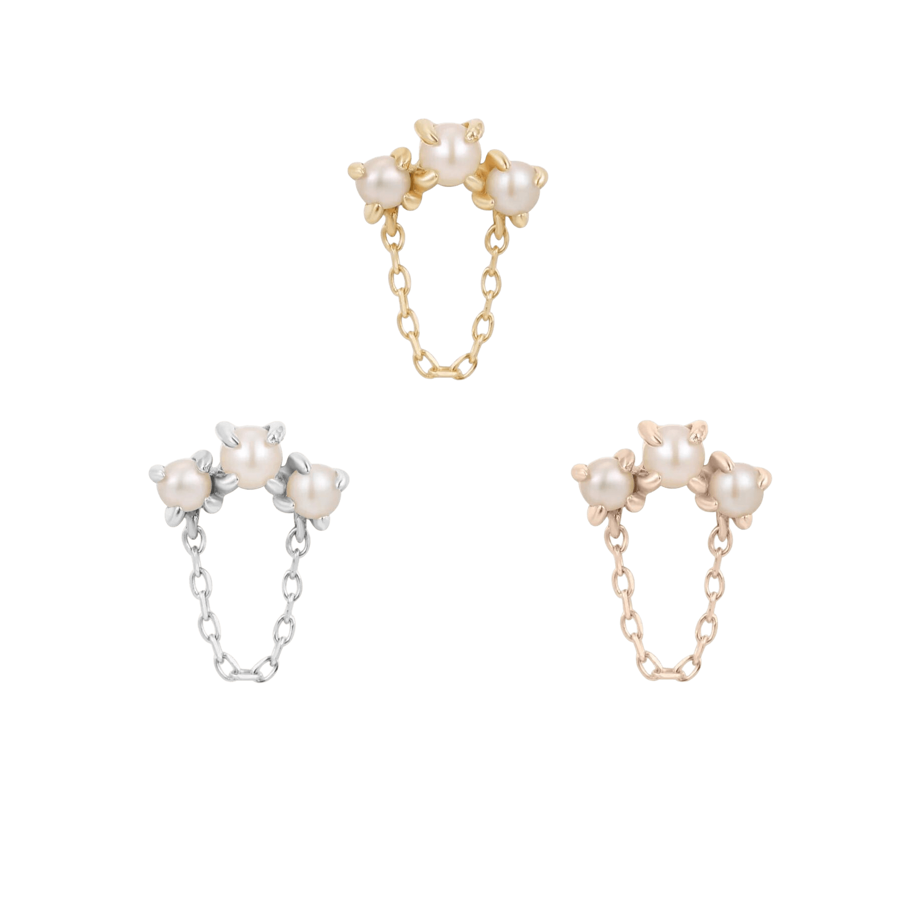 HALSTON PEARL + CHAIN - THREADLESS END piercing-zone.com