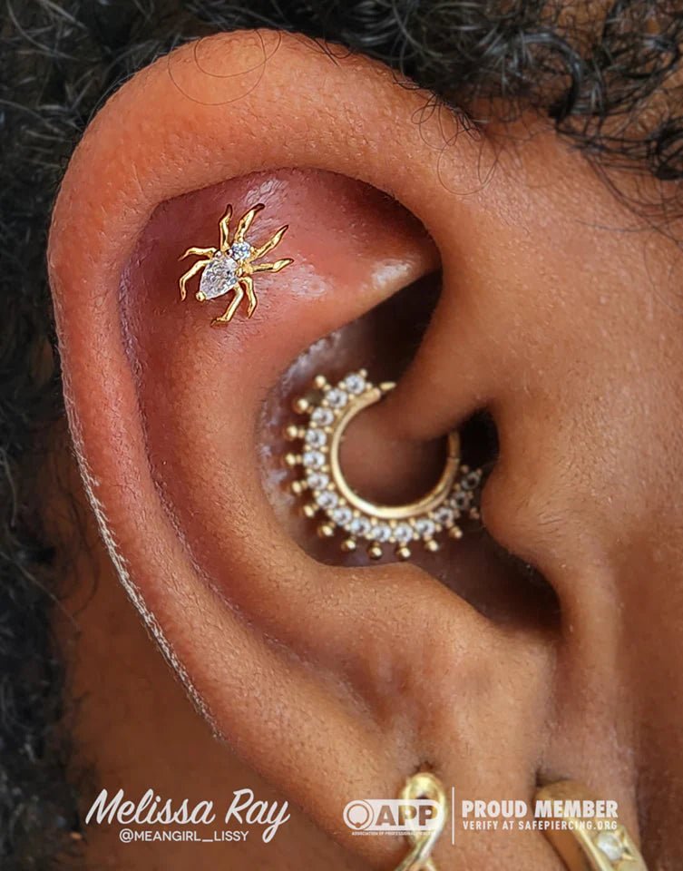 Arachne – CZ 14K Gold Threadless End
