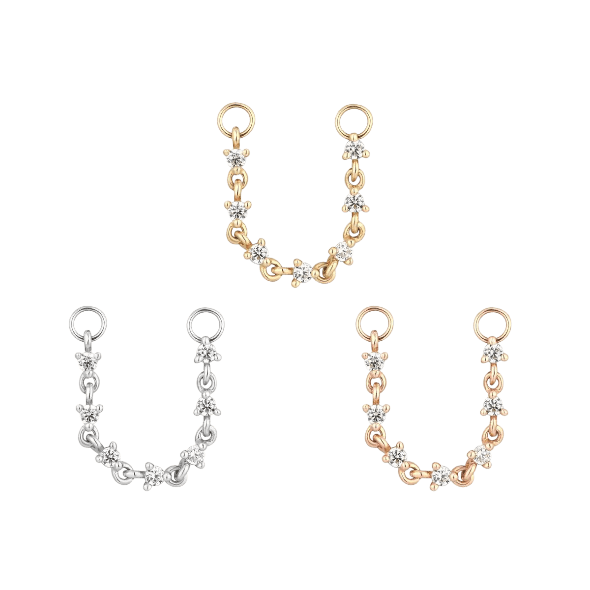 LANGUID - CZ - GOLD CHAIN piercing-zone.com