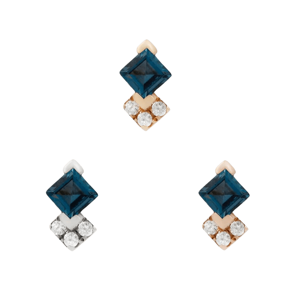 VIVIENNE - LONDON BLUE TOPAZ + CZ THREADLESS END piercing-zone.com