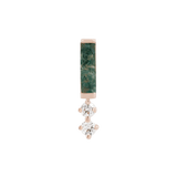 CRAVE - MOSS AGATE + CZ - THREADLESS END piercing-zone.com