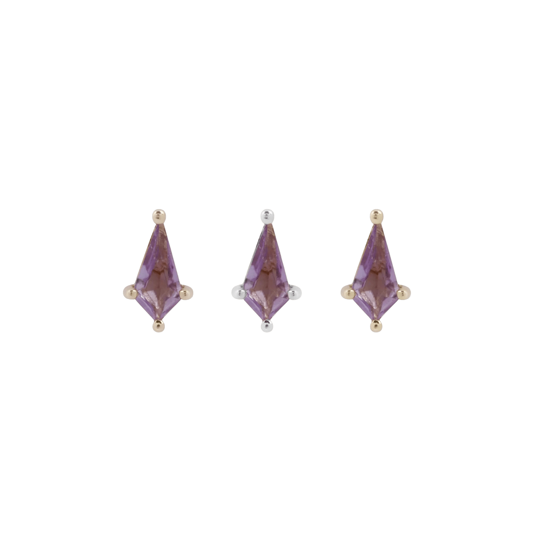 MINI SOHO - KITE CUT AMETHYST - THREADLESS END piercing-zone.com