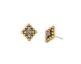 Beaded Diamond With Gem – 14K/18K Gold Threadless End