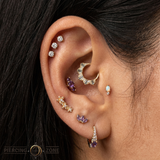 4 Prong Gem - 18K Lab Diamond Threadless/Threaded End