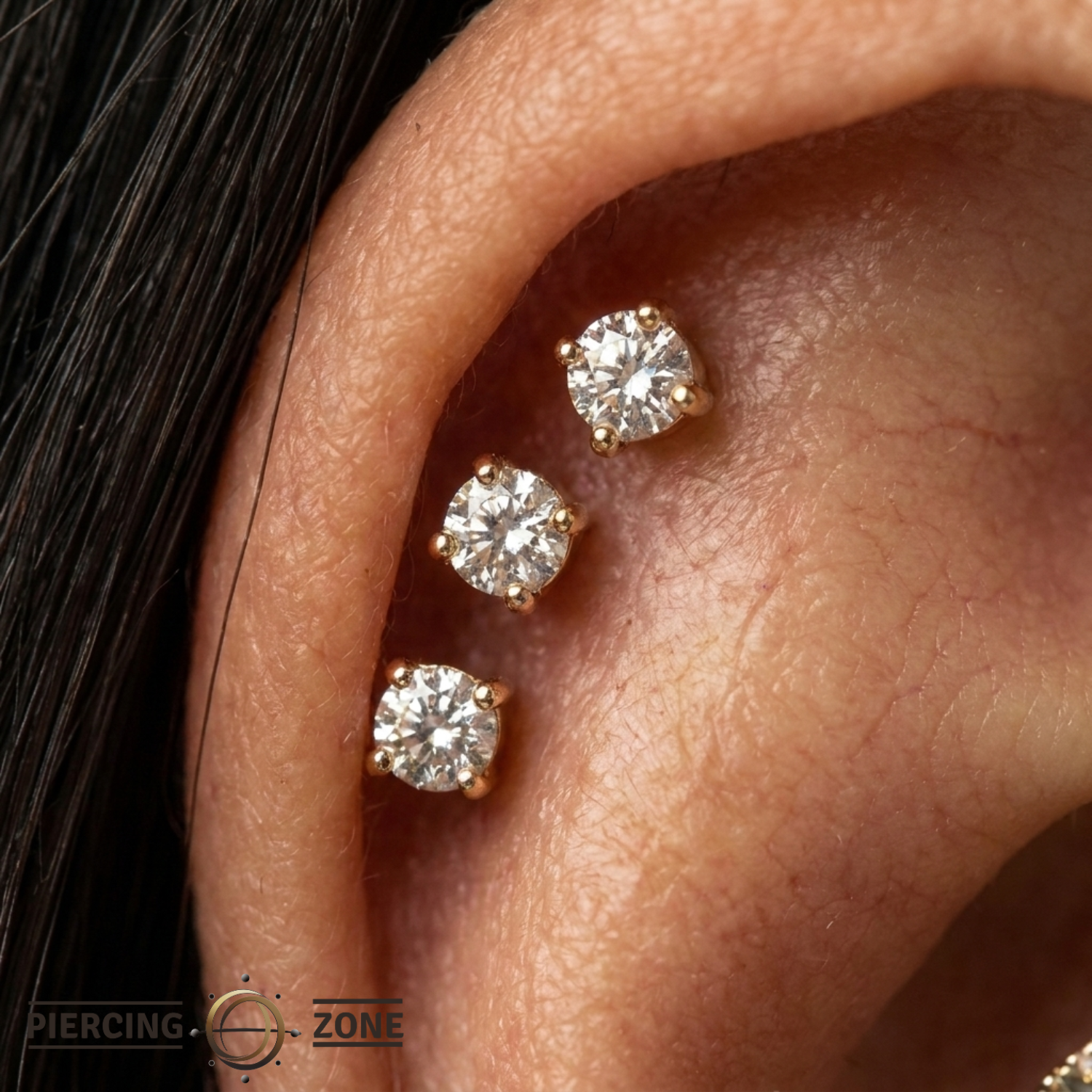 4 Prong Gem - 18K Lab Diamond Threadless/Threaded End