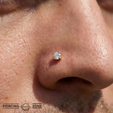 4 Prong Gem - 18K Lab Diamond Threadless/Threaded End
