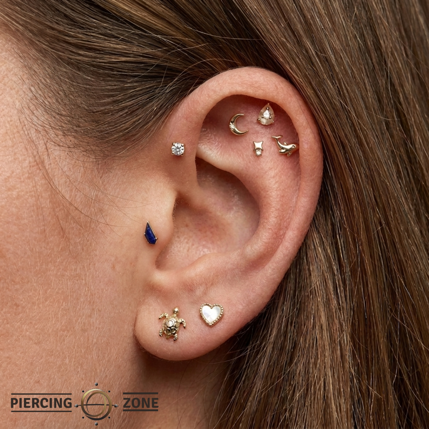 4 Prong Gem - 18K Lab Diamond Threadless/Threaded End