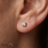 4 Prong Gem - 18K Lab Diamond Threadless/Threaded End