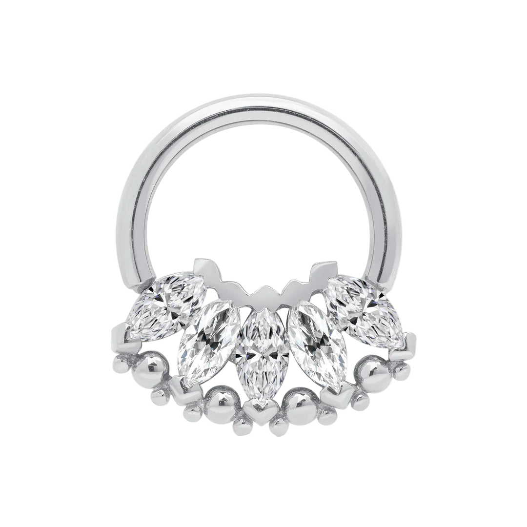 Marquise Beauty Seamless Ring – 14K Gold Five-Marquise Design