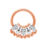 Marquise Beauty Seamless Ring – 14K Gold Five-Marquise Design