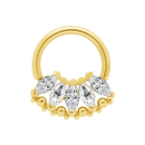 Marquise Beauty Seamless Ring – 14K Gold Five-Marquise Design