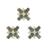 COVET - MOSS AGATE + SWAROVSKI CZ - THREADLESS END piercing-zone.com