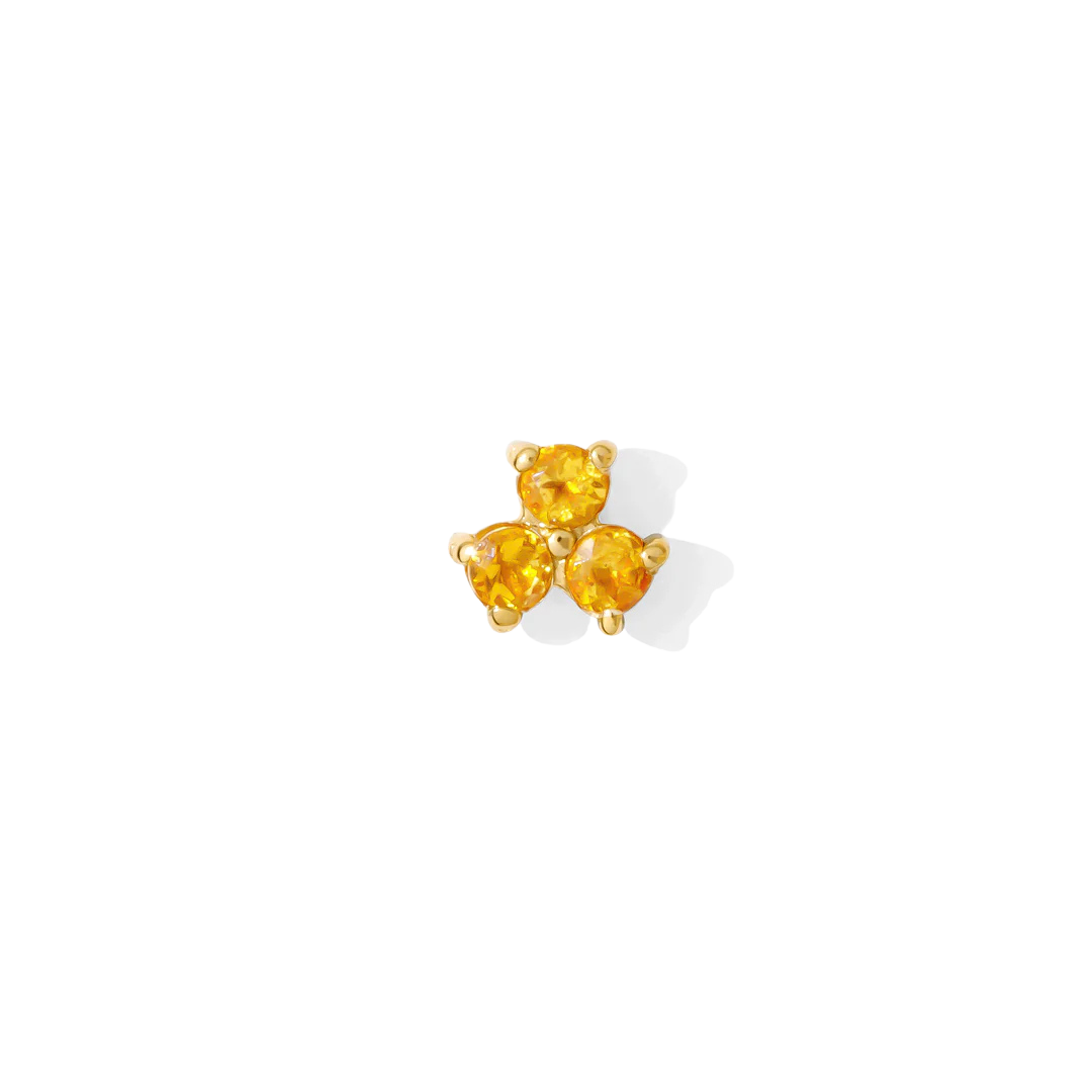 Vida – 14K Gold Three-Stone Cluster Threadless End