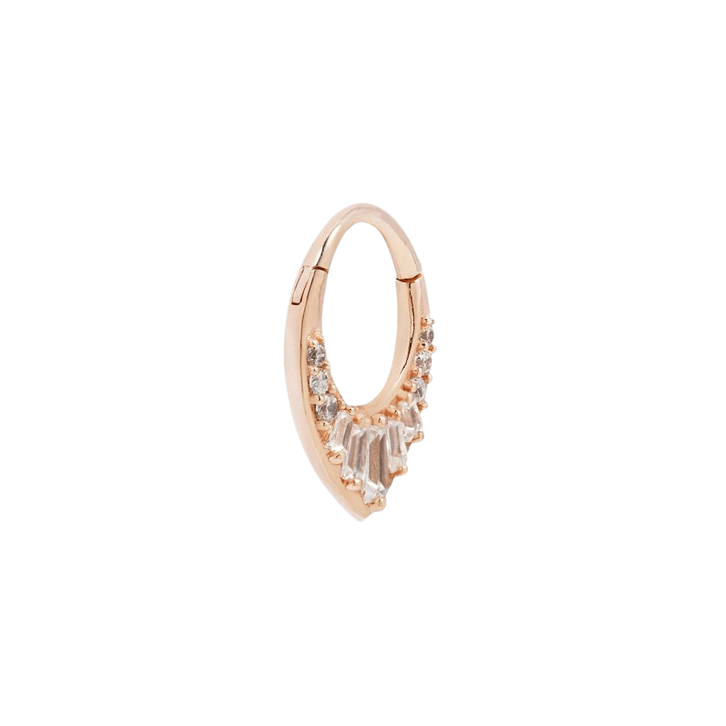 PRISM - CZ - SOLID 14KT GOLD CLICKER piercing-zone.com