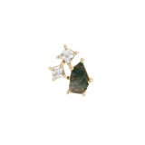 LYRA - MOSS AGATE + CZ - THREADLESS END piercing-zone.com