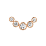 5 Gem Bezel Cluster – 14K Gold Threadless/Threaded End