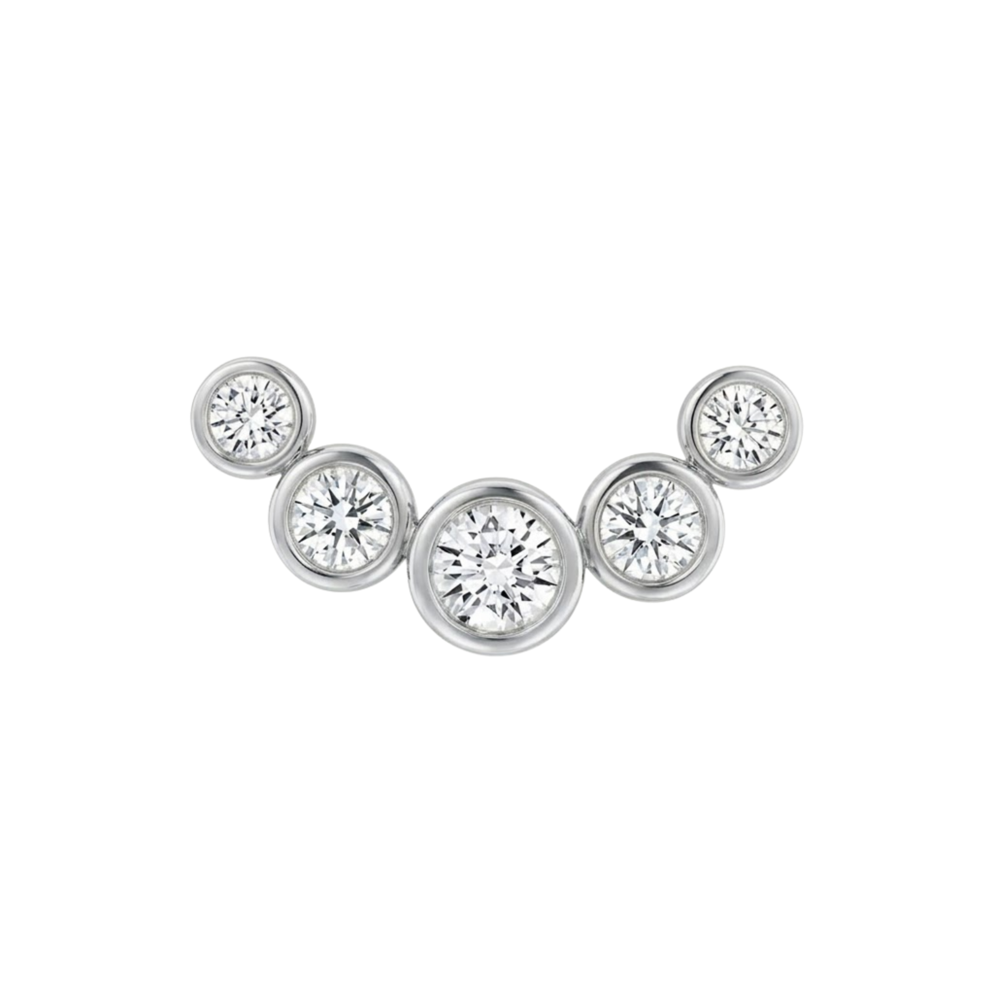 5 Gem Bezel Cluster – 14K Gold Threadless/Threaded End