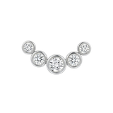 5 Gem Bezel Cluster – 14K Gold Threadless/Threaded End