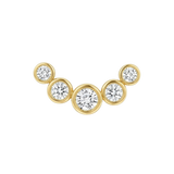 5 Gem Bezel Cluster – 14K Gold Threadless/Threaded End