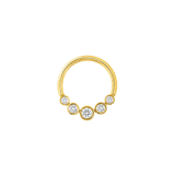 5 Gem Bezel Cluster Seamless Ring – 14K Gold Multi-Size Gem Arc - piercing-zone.com