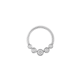 5 Gem Bezel Cluster Seamless Ring – 14K Gold Multi-Size Gem Arc - piercing-zone.com