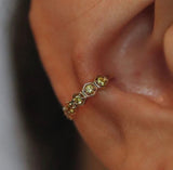 5 Gem Hexagon Seamless Ring – 14K Gold Cluster Design - piercing - zone.com