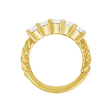 5 Prong Filigree Seamless Ring – 14K Gold Cup & Divot Design - piercing - zone.com