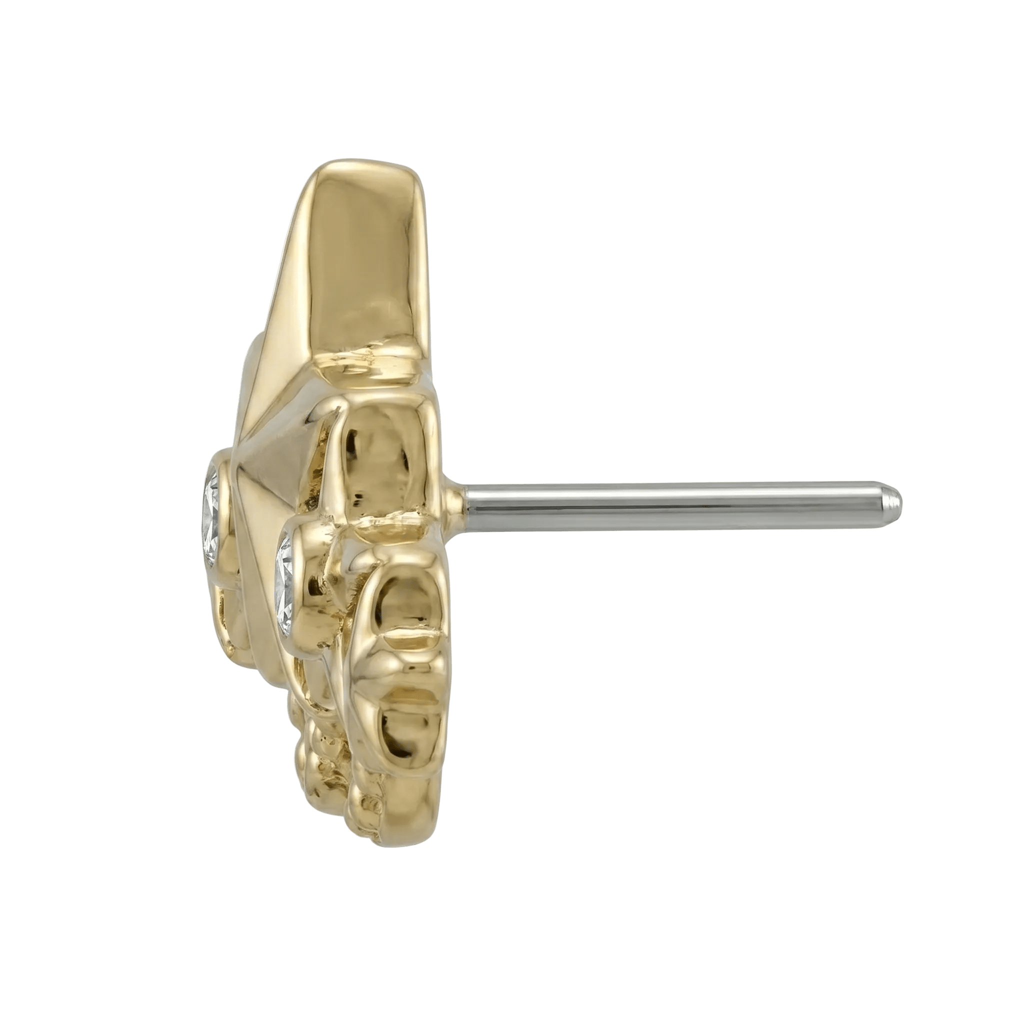 5 Stars - 14K Gold Stone Threadless/Threaded End - piercing - zone.com