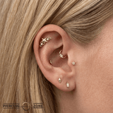 5 Stars - 14K Gold Stone Threadless/Threaded End - piercing - zone.com