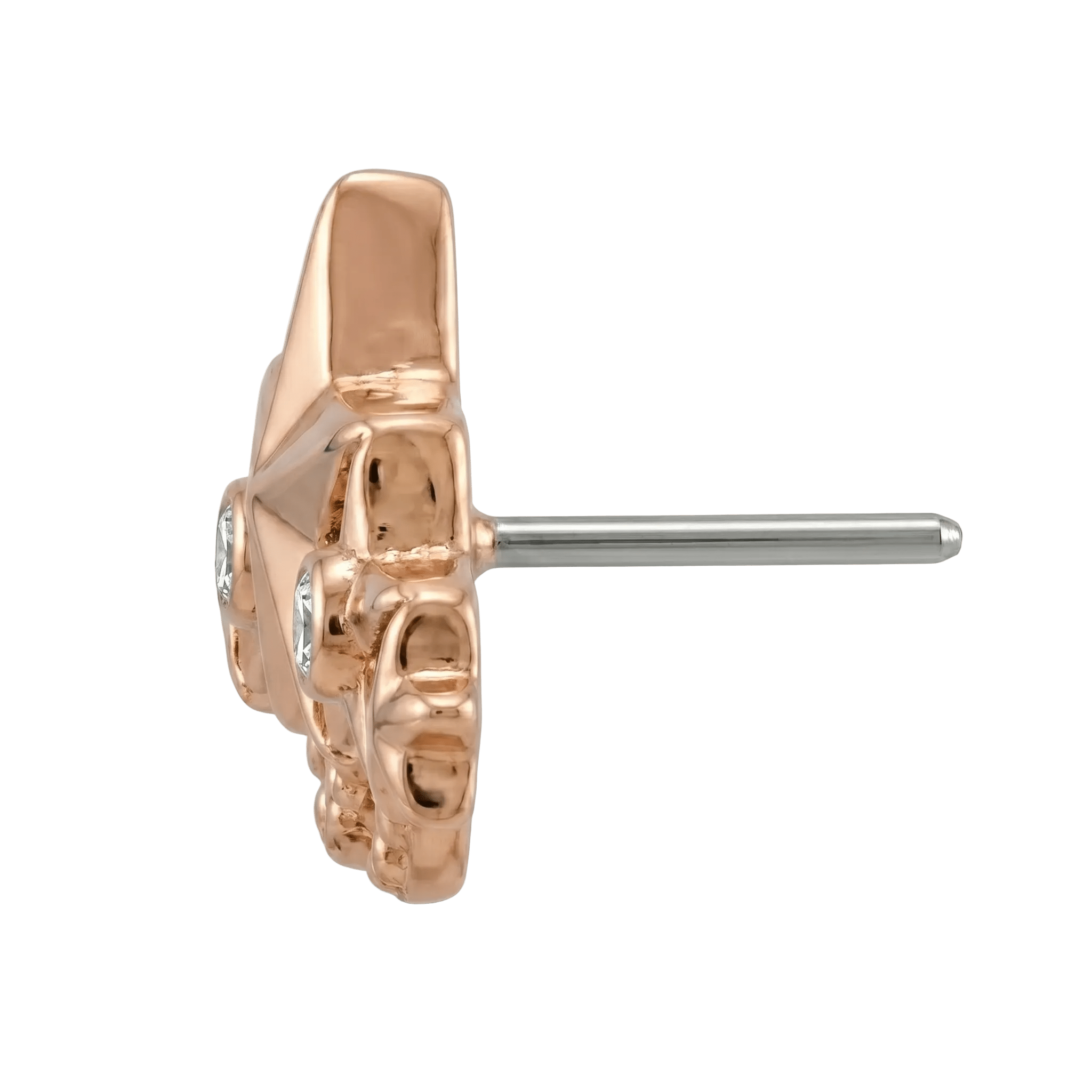 5 Stars - 14K Gold Stone Threadless/Threaded End - piercing - zone.com
